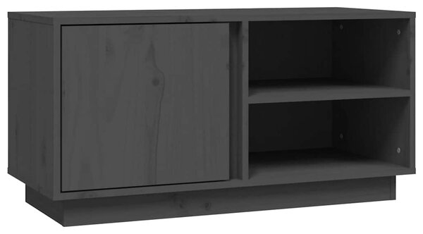 Szürke tömör fenyőfa TV-szekrény 80 x 35 x 40,5 cm