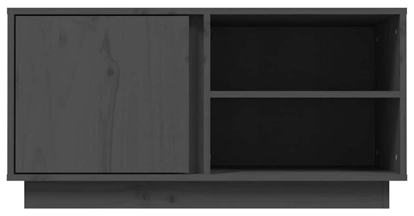 Szürke tömör fenyőfa TV-szekrény 80 x 35 x 40,5 cm