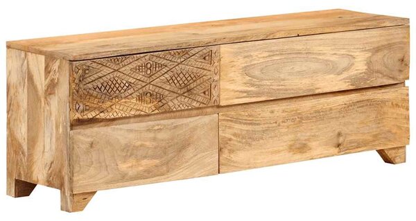 Tömör mangófa TV-szekrény 110 x 30 x 40 cm