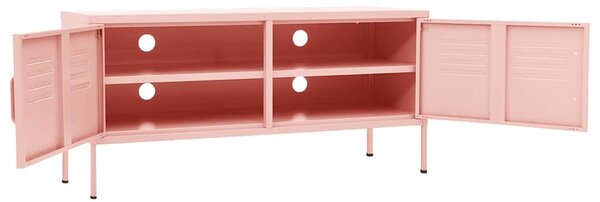 Rózsaszín acél TV-szekrény 105 x 35 x 50 cm