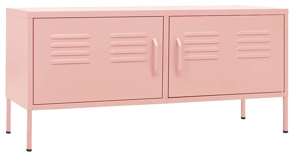 Rózsaszín acél TV-szekrény 105 x 35 x 50 cm