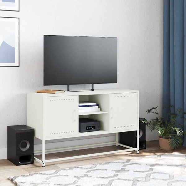 Fehér acél TV-szekrény 100,5x39x60,5 cm