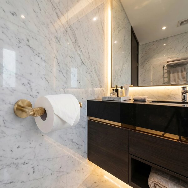 Falra szerelhető wc papír tartó 29105 Riwon Brush Gold