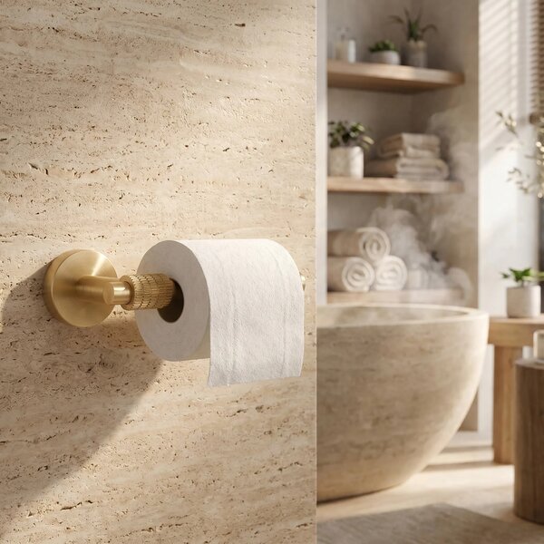 Falra szerelhető wc papír tartó 29105 Riwon Brush Gold