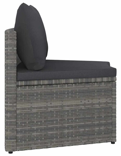 4 részes szürke polyrattan kerti kanapészett párnákkal