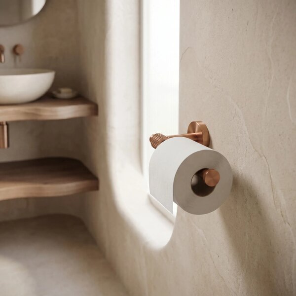 Falra szerelhető wc papír tartó 29105 Riwon Brush Copper