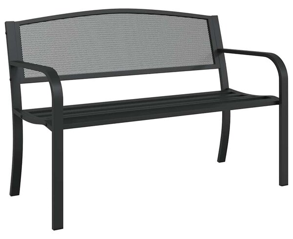 Fekete acél kerti pad 119 cm