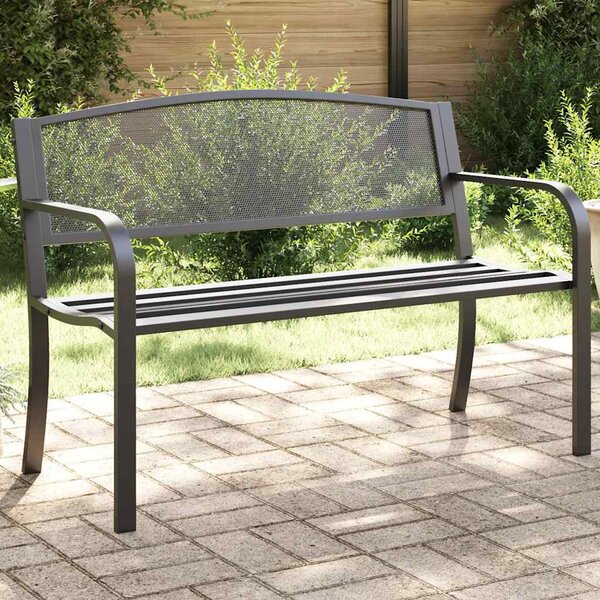 Fekete acél kerti pad 119 cm