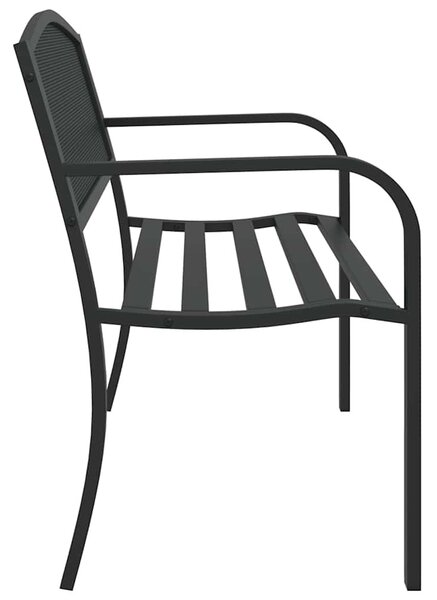 Fekete acél kerti pad 119 cm