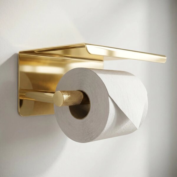 WC-papír tartó polccal 6613 Modern Gold