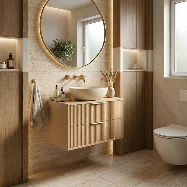 Mosdószekrény Rea Mono 60cm Beige