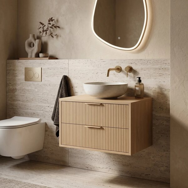 Mosdószekrény Rea Mono 80cm Beige