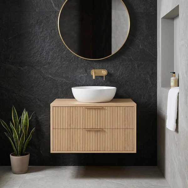 Mosdószekrény Rea Mono 80cm Beige