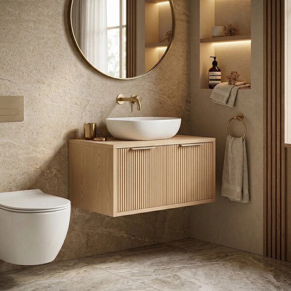 Mosdószekrény Rea Core 80cm Beige