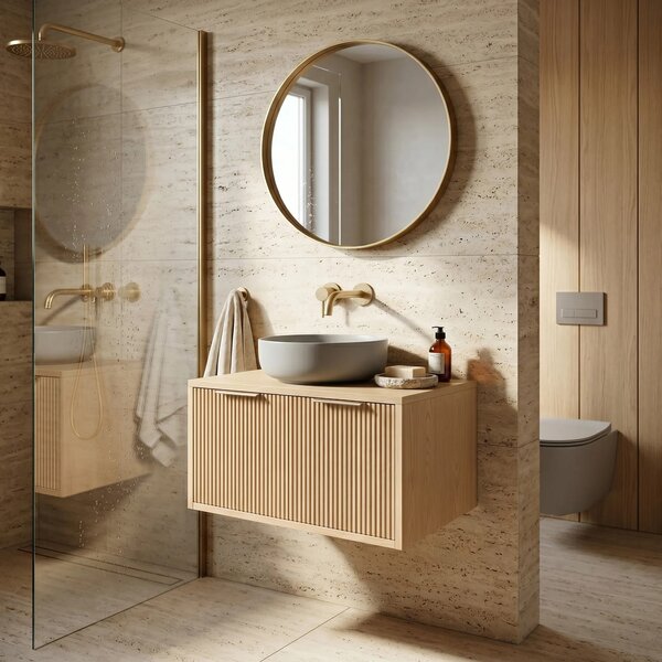 Mosdószekrény Rea Core 80cm Beige