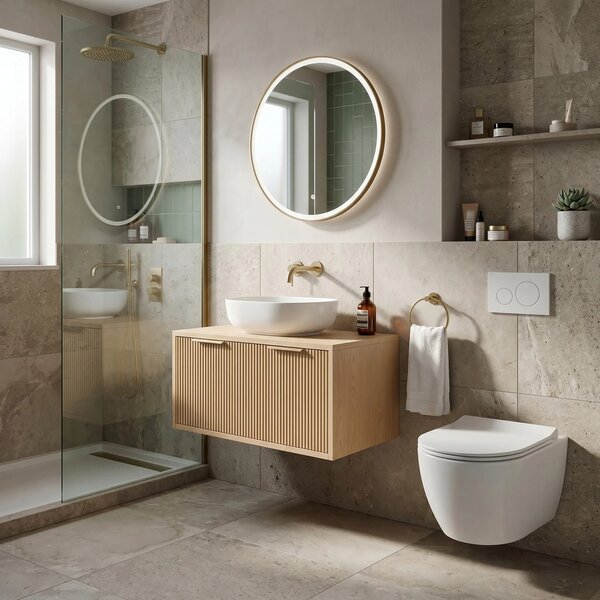 Mosdószekrény Rea Core 80cm Beige
