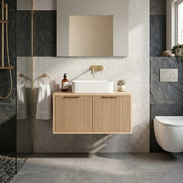 Mosdószekrény Rea Core 80cm Beige