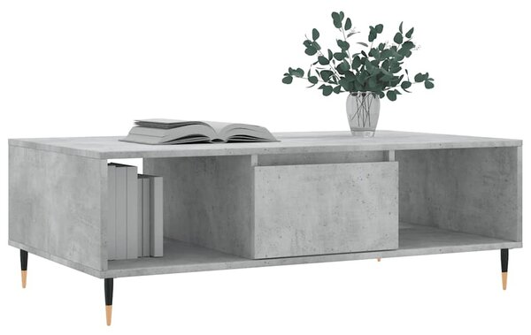 Betonszürke szerelt fa dohányzóasztal 104 x 60 x 35 cm