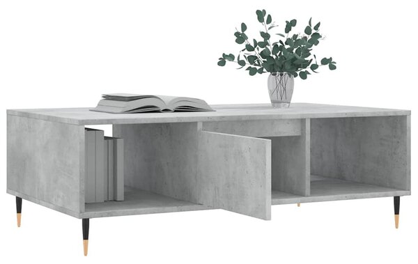 Betonszürke szerelt fa dohányzóasztal 104 x 60 x 35 cm