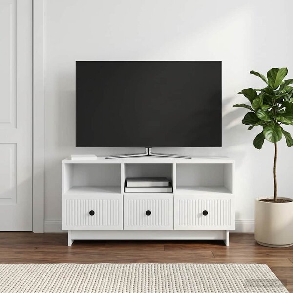 TV szekrény fiókkal Fehér 102 x 34,5 x 50 cm Szerelt Fa