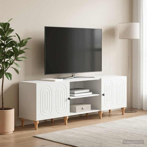 TV szekrény Fehér 150 x 31 x 50 cm Szerelt Fa