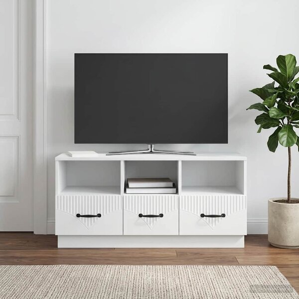TV szekrény fiókkal Fehér 102 x 34,5 x 47 cm Szerelt Fa