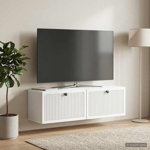Fali TV szekrény Fehér 98 x 31 x 30 cm Szerelt Fa