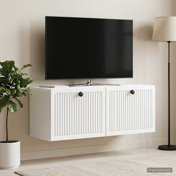 Fali TV szekrény Fehér 78,5 x 31 x 30 cm Szerelt Fa
