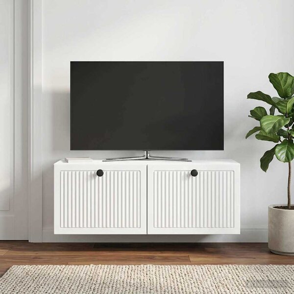 Fali TV szekrény Fehér 78,5 x 31 x 30 cm Szerelt Fa