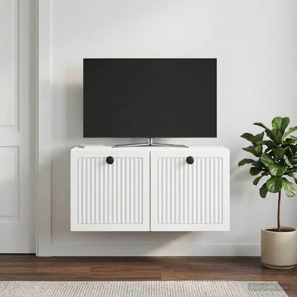 Fali TV szekrény Fehér 59,5 x 31 x 30 cm Szerelt Fa