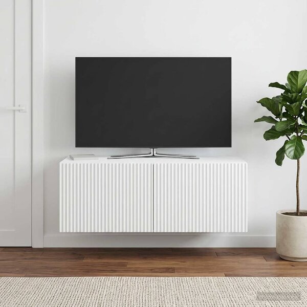 Fali TV szekrény Fehér 78,5 x 41 x 30 cm Szerelt Fa