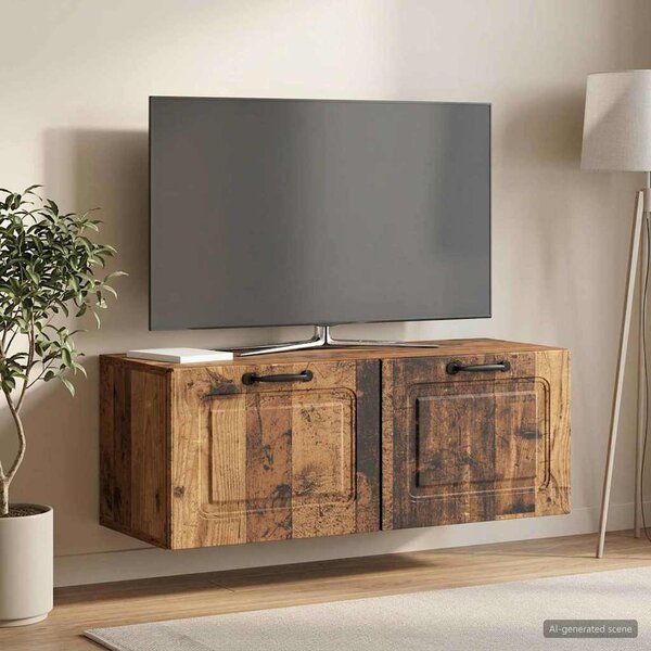 Fali TV szekrény Antik Fa 78,5 x 31 x 30 cm Szerelt Fa