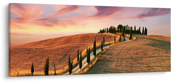 Kép - Ház a dombon, Toszkána, Olaszország (120x50 cm)