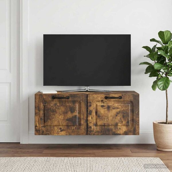 Fali TV szekrény Füstös Tölgy 78,5 x 31 x 30 cm Szerelt Fa