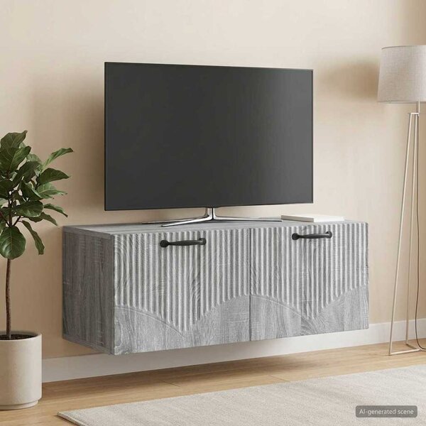 Fali TV szekrény Szürke Sonoma 78,5 x 31 x 30 cm Szerelt Fa