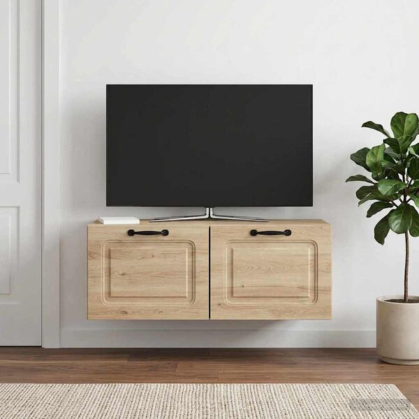 Fali TV szekrény Betonszürke 78,5 x 31 x 30 cm Szerelt Fa