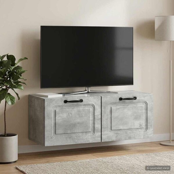 Fali TV szekrény Betonszürke 78,5 x 31 x 30 cm Szerelt Fa