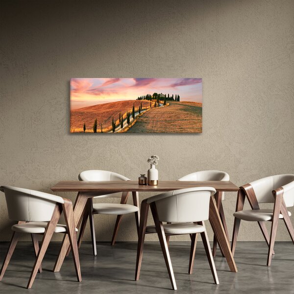 Kép - Ház a dombon, Toszkána, Olaszország (120x50 cm)