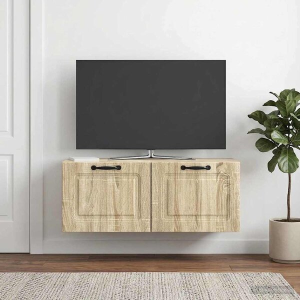 Fali TV szekrény Sonoma Tölgy 78,5 x 31 x 30 cm Szerelt Fa