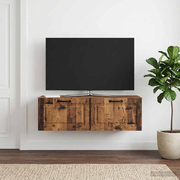 Fali TV szekrény Antik Fa 98 x 31 x 30 cm Szerelt Fa
