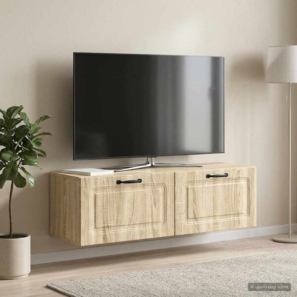 Fali TV szekrény Sonoma Tölgy 98 x 31 x 30 cm Szerelt Fa