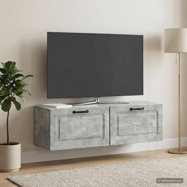 Fali TV szekrény Betonszürke 98 x 31 x 30 cm Szerelt Fa