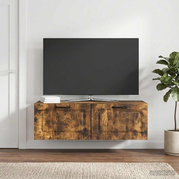 Fali TV szekrény Füstös Tölgy 98 x 31 x 30 cm Szerelt Fa