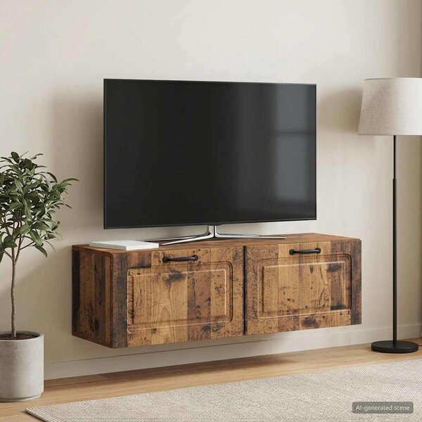 Fali TV szekrény Antik Fa 98 x 31 x 30 cm Szerelt Fa