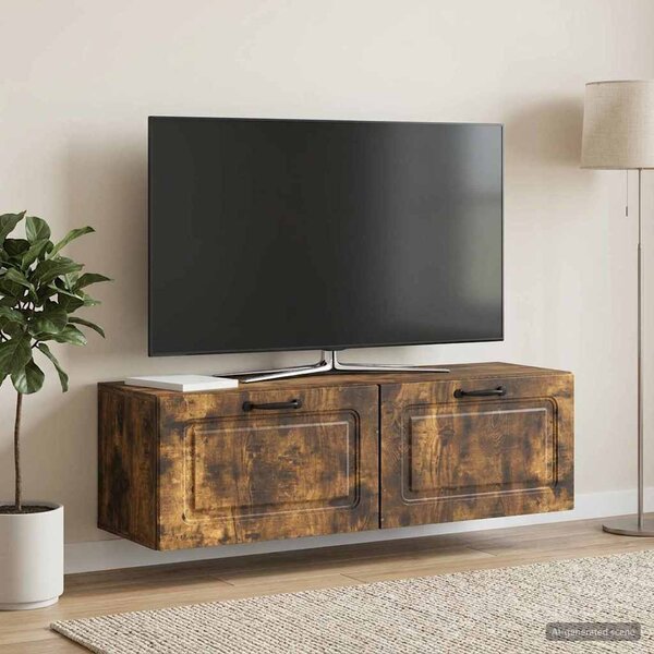 Fali TV szekrény Füstös Tölgy 98 x 31 x 30 cm Szerelt Fa