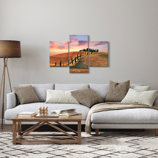 Kép - Ház a dombon, Toszkána, Olaszország (90x60 cm)