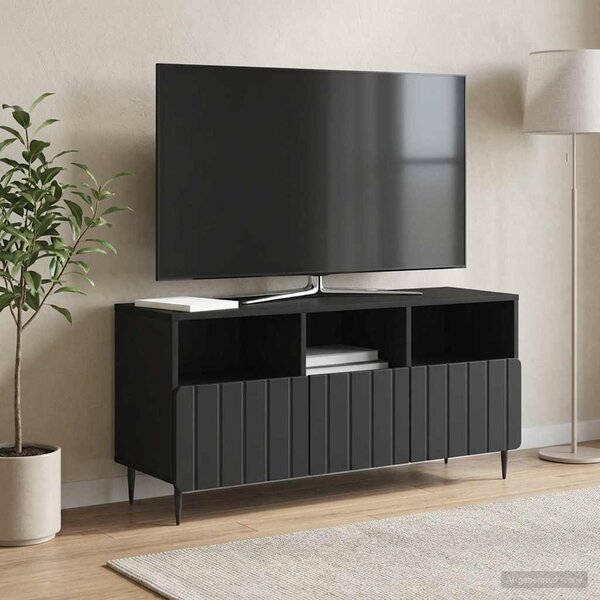 TV szekrény fiókkal Fekete 102 x 34,5 x 50 cm Szerelt Fa