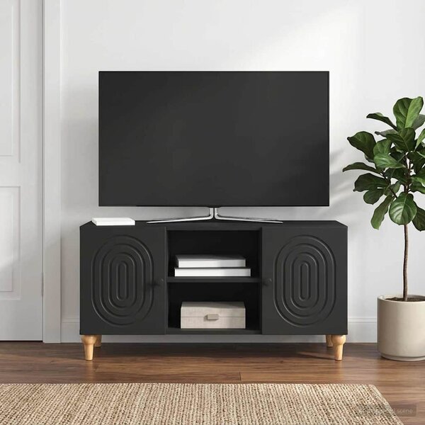 TV szekrény Fekete 102 x 34,5 x 50 cm Szerelt Fa