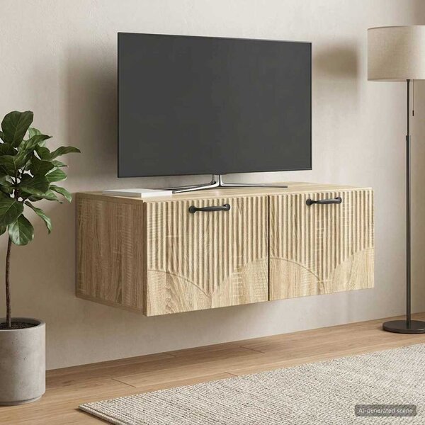 Fali TV szekrény Sonoma Tölgy 78,5 x 41 x 30 cm Szerelt Fa