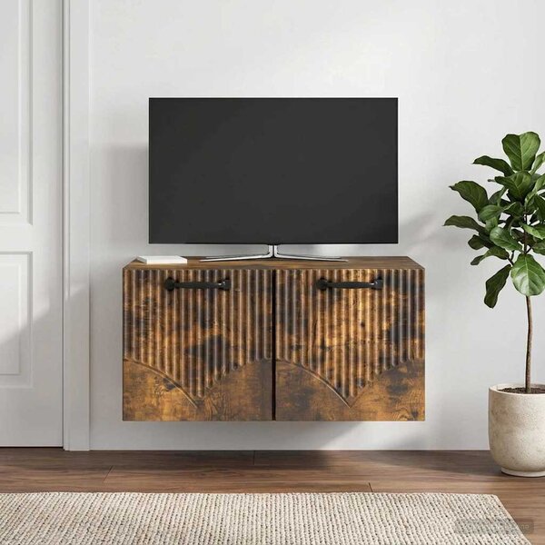 Fali TV szekrény Füstös Tölgy 59,5 x 41 x 30 cm Szerelt Fa